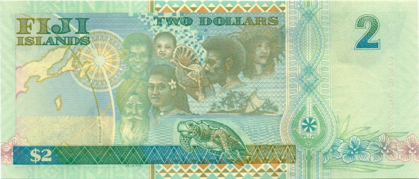 Fiji P102 2 Dollars 2000 UNC