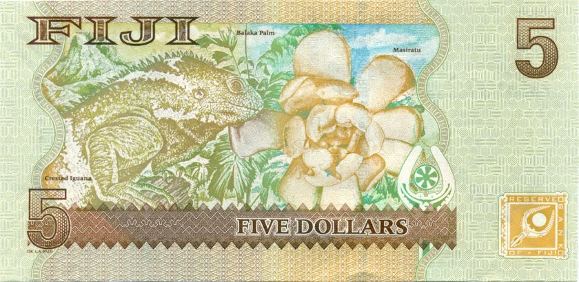 Fiji P110b 5 Dollars 2011 UNC