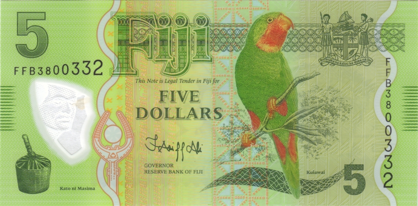 Fiji P115a(2) 5 Dollars 2012 UNC
