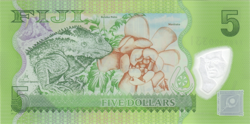 Fiji P115a(2) 5 Dollars 2012 UNC