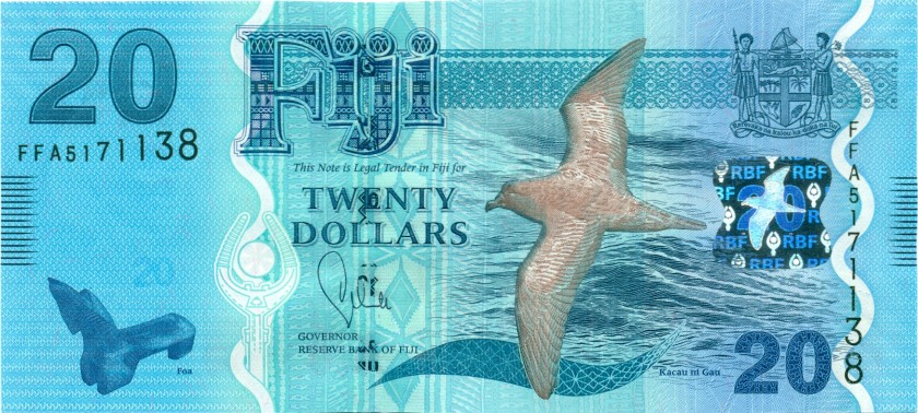 Fiji P117 20 Dollars 2012 UNC
