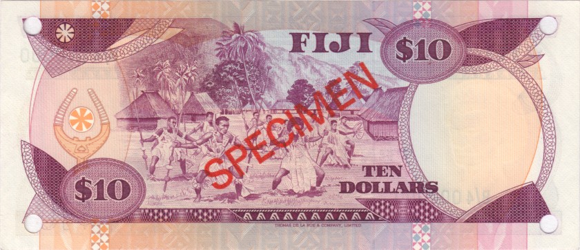 Fiji P84s SPECIMEN 10 Dollars 1986 UNC