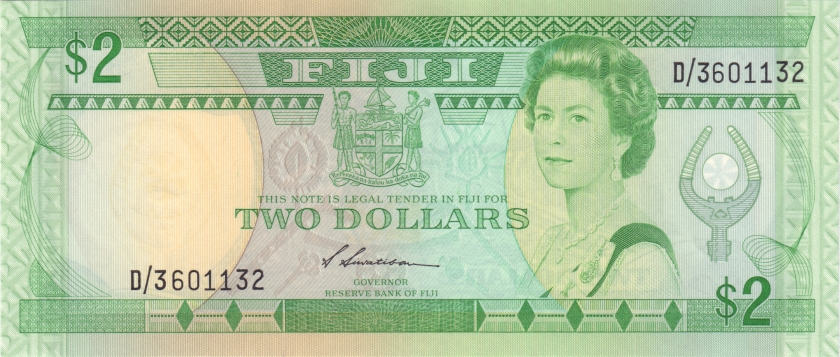Fiji P87 2 Dollars 1988 UNC