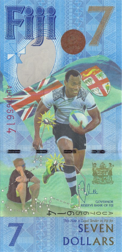 Fiji P120 7 Dollars 2016 UNC