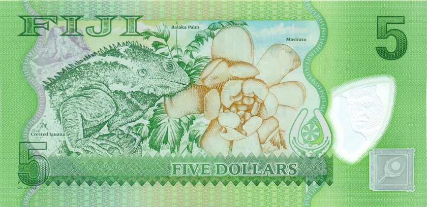 Fiji P115a(1)r REPLACEMENT 5 Dollars 2012 UNC