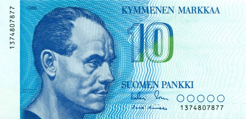 Finland P113a(41) 10 Mark 1986 UNC