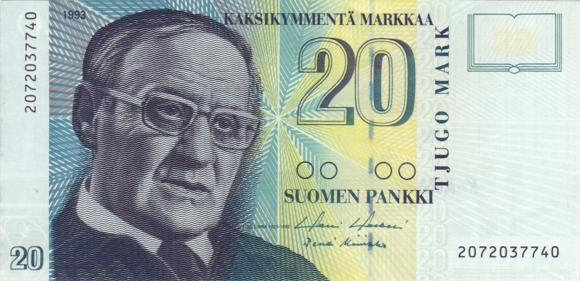 Finland P122(1) 20 Mark 1993 UNC