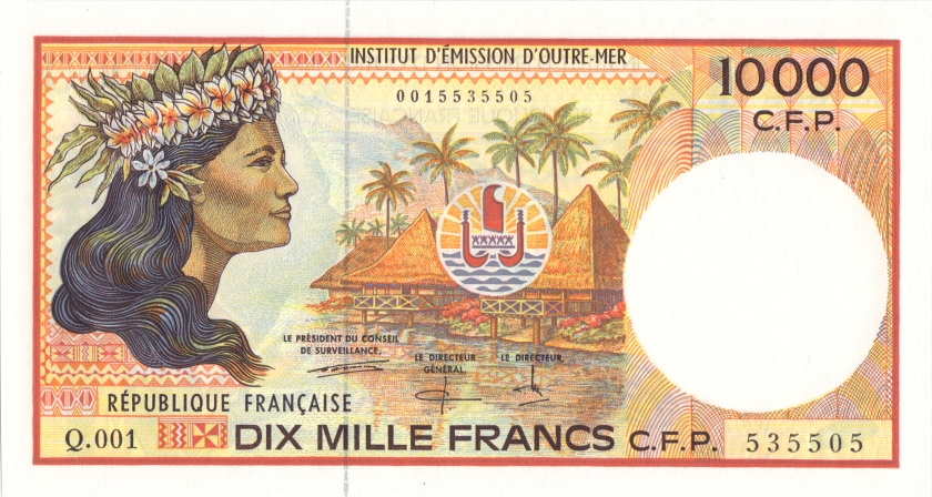 French Pacific Territories P4b 10.000 Francs 1990 - 2000 UNC