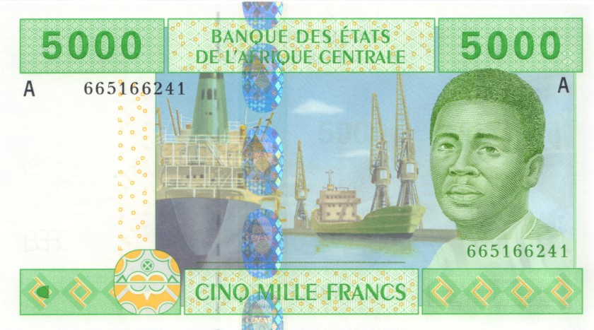 Central African States Gabon P409A(2) 5.000 Francs 2002 UNC