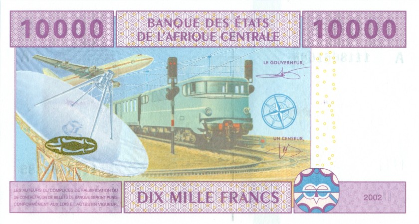 Central African States Gabon P410A(3) 10.000 Francs 2002 UNC