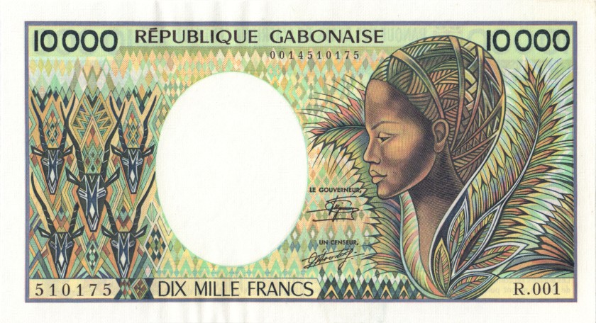 Gabon P7a 10.000 Francs 1984 AU