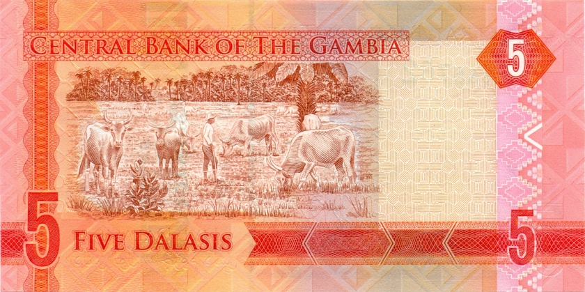 Gambia P31 5 Dalasis 2015 UNC