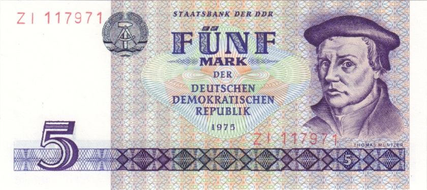 German Democratic Republic P27ar REPLACEMENT 5 Mark 1975 UNC