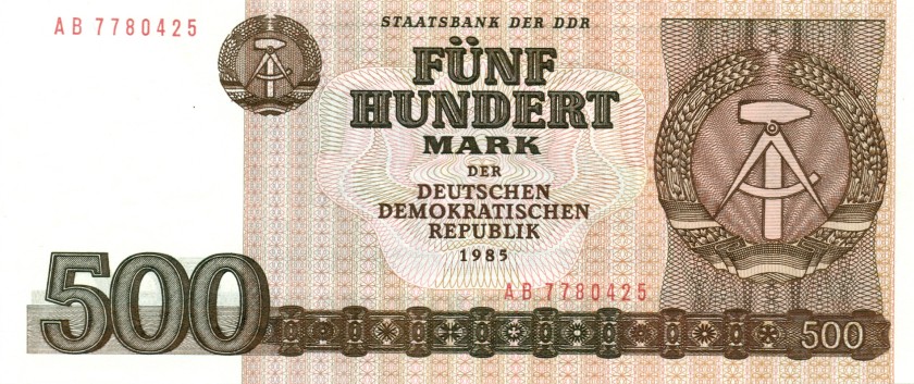 German Democratic Republic P33 500 Mark 1985 UNC