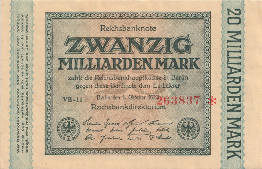 Germany P118c 20.000.000.000 Mark 1923 AU