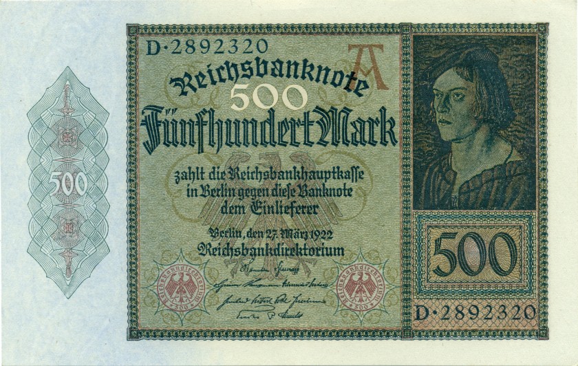 Germany P73 500 Mark 1922 AU-UNC