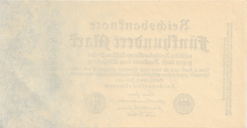 Germany P74b 500 Mark 1922 AU-UNC