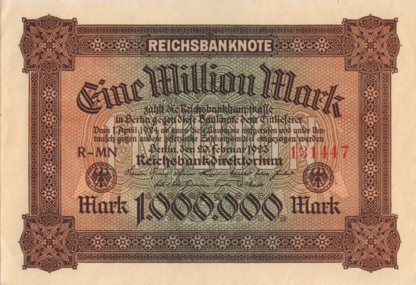 Germany P86a 1.000.000 Mark 1923 AU
