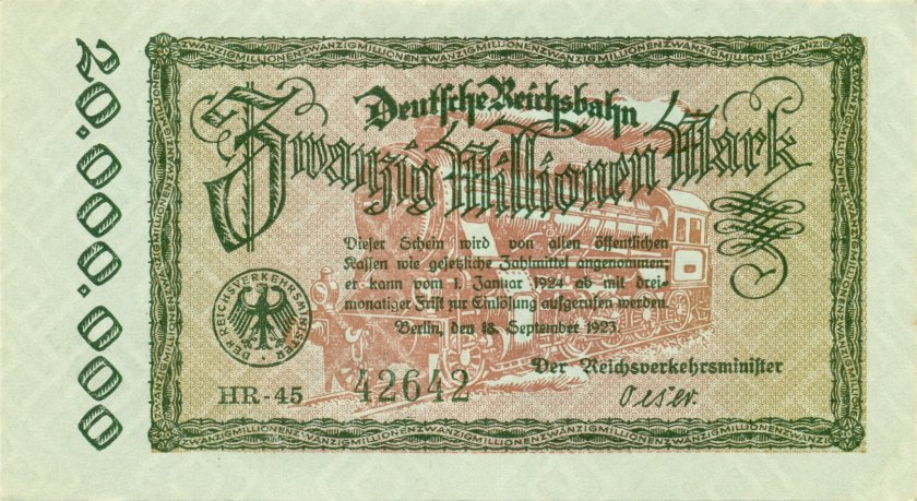 Germany P-S1015(1) 20.000.000 Mark 1923 AU