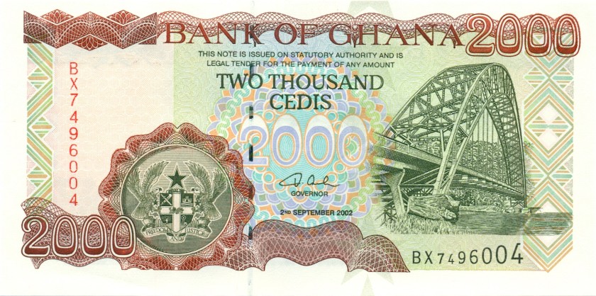 Ghana P33g 2.000 Cedis 2002 UNC