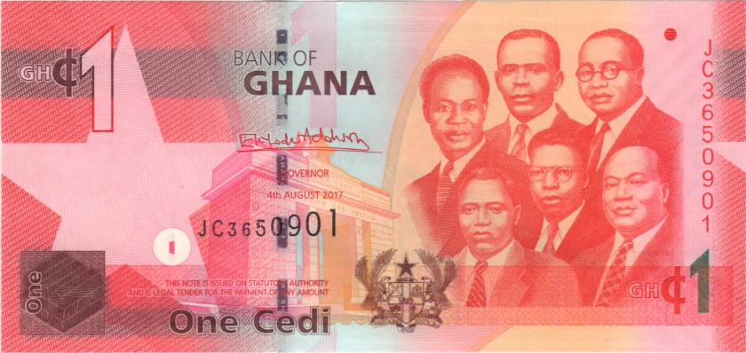 Ghana P37g 1 Cedi 2017 UNC