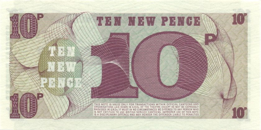 Great Britain Military P-M48 10 New Pence 1972 UNC