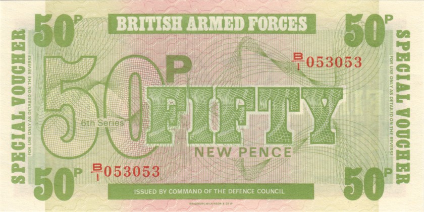 Great Britain Military P-M49 053053 50 New Pence 1972 UNC