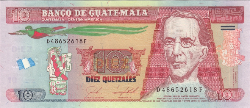 Guatemala P123A 10 Quetzales 2019 UNC