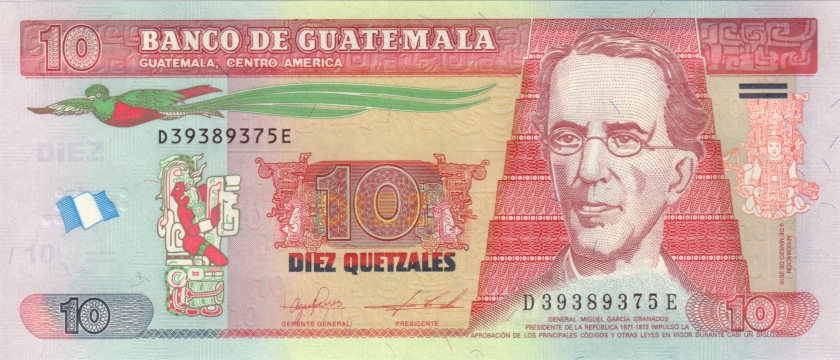 Guatemala P123Ac 10 Quetzales 2016 UNC