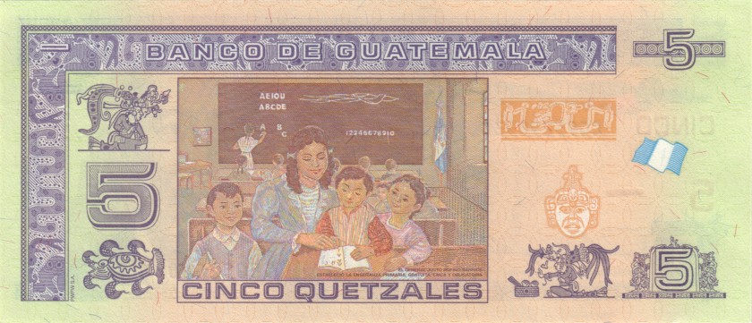 Guatemala P-W122A 5 Quetzales 2019 UNC