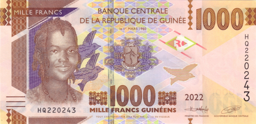 Guinea P-W52 P48d P-W48A P49d 500 1.000 2.000 5.000 Guinean Francs 4 banknotes