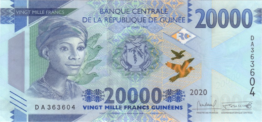 Guinea P50 20.000 Guinean Francs 2020 UNC