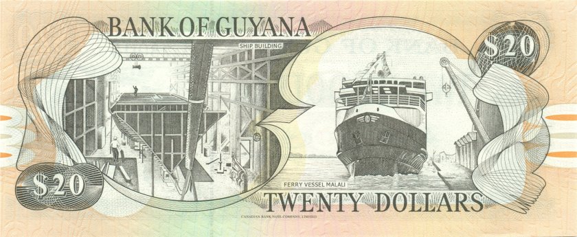 Guyana P30e(2) B86878687 20 Dollars 2010 UNC