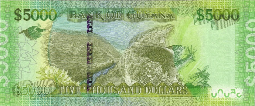 Guyana P40a(2) 5.000 Dollars 2018 UNC