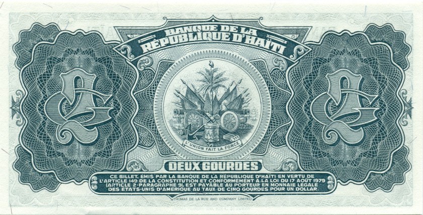 Haiti P245A 2 Haitian Gourdes 1979 UNC