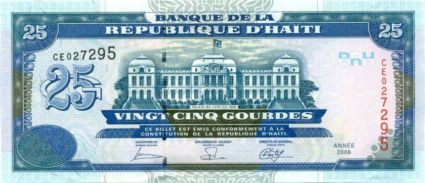 Haiti P266c 25 Haitian Gourdes 2006 UNC