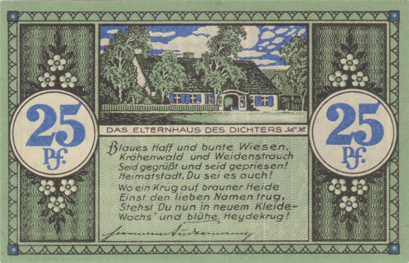 Heydekrug 25 Pfennig 1921 AU