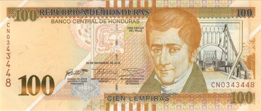 Honduras P102c 100 Lempiras 2016 UNC