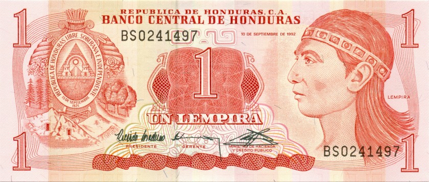 Honduras P71 1 Lempira 1992 UNC