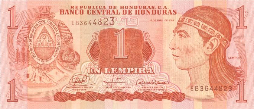 Honduras P89a 1 Lempira 2008 UNC