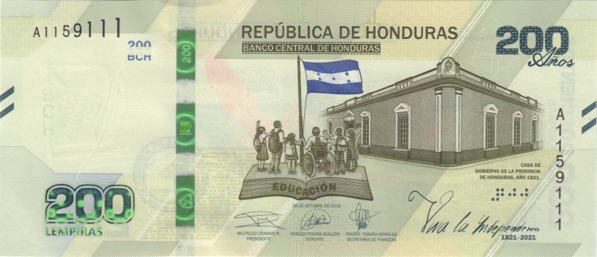 Honduras P-NEW 200 Lempiras 2019 UNC