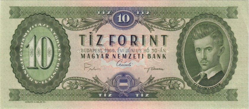 Hungary P168d 10 Forint 1969 UNC