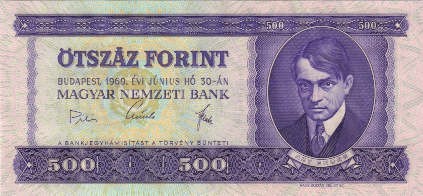 Hungary P172a 500 Forint 1969 UNC