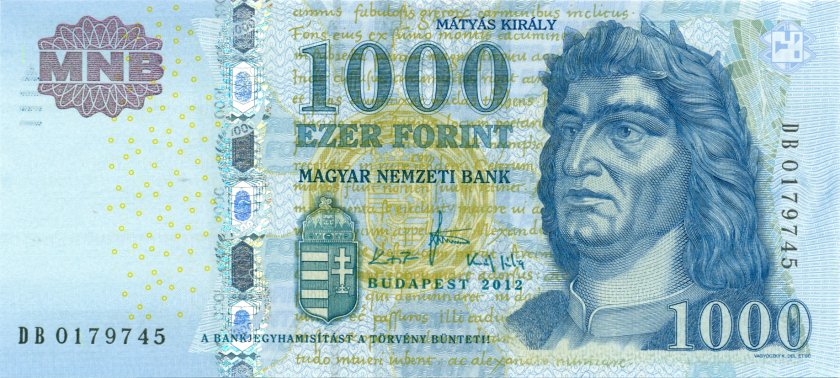 Hungary P197d 1.000 Forint 2012 UNC