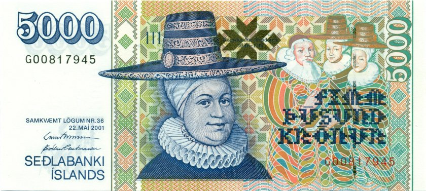 Iceland P60a(3) 5.000 Krónur 2001 UNC