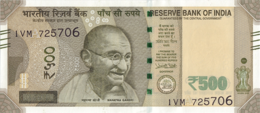 India P114k 500 Rupees Plate letter A 2018 UNC