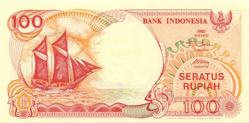 Indonesia P127a 100 Rupiah 1992 UNC