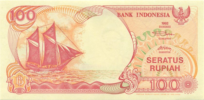Indonesia P127h 100 Rupiah 1992/2000 UNC