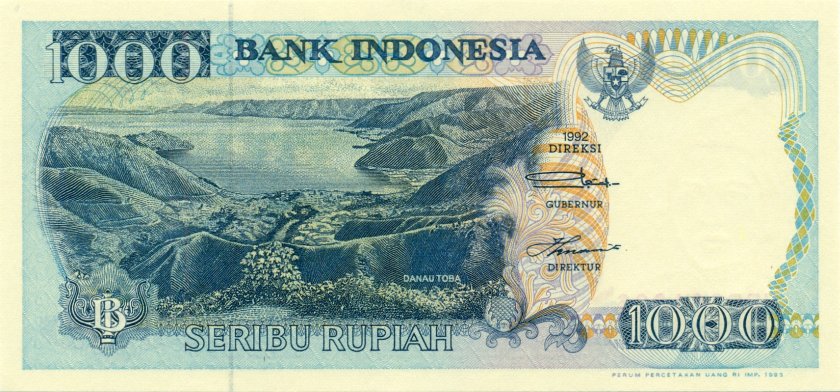 Indonesia P129b 1.000 Rupiah 1992/1993 UNC