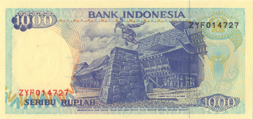 Indonesia P129c 1.000 Rupiah 1992/1994 UNC